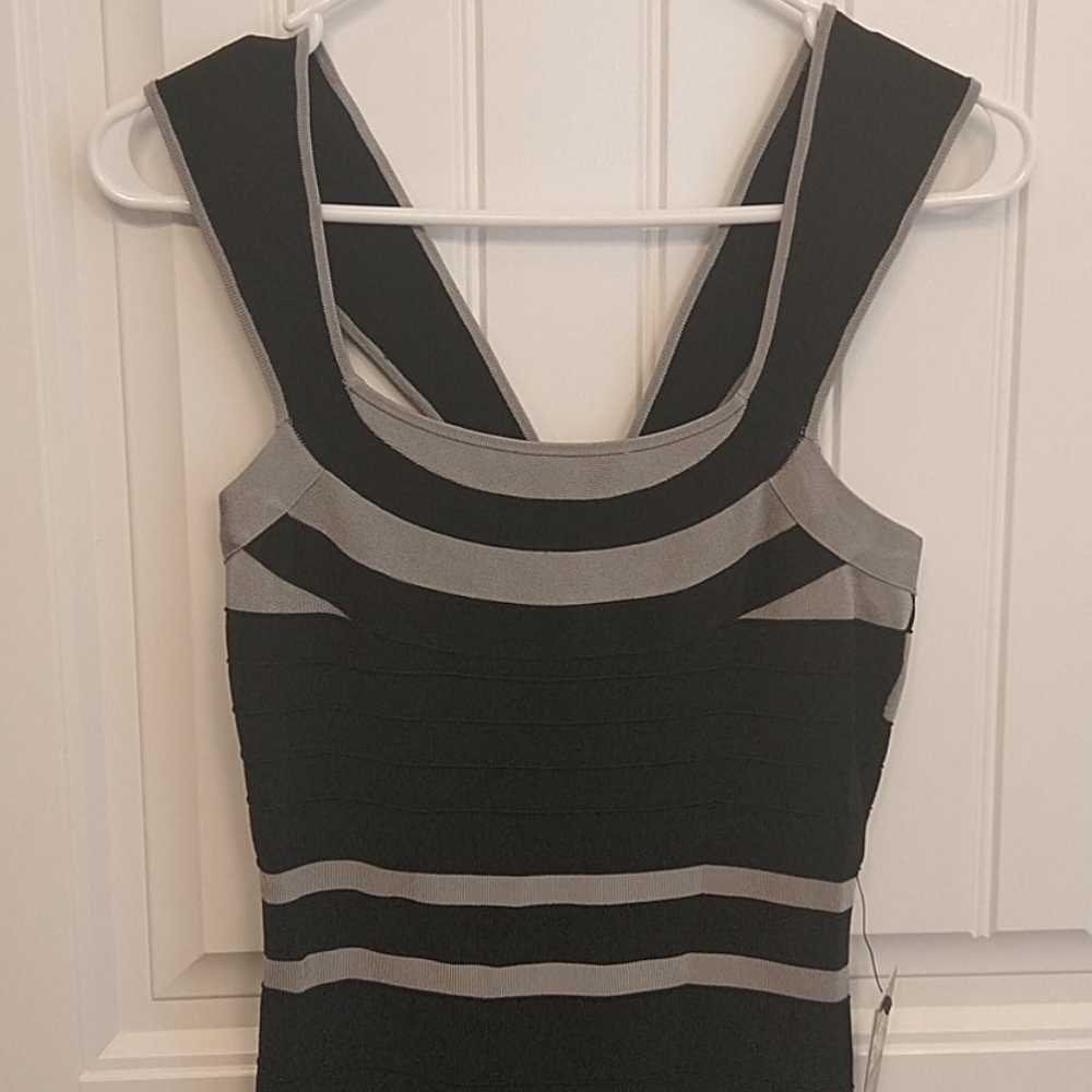 Black and grey bandage dress